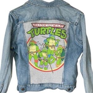 Upcycled Lucky Brand Jean Jacket Ninja Turtles